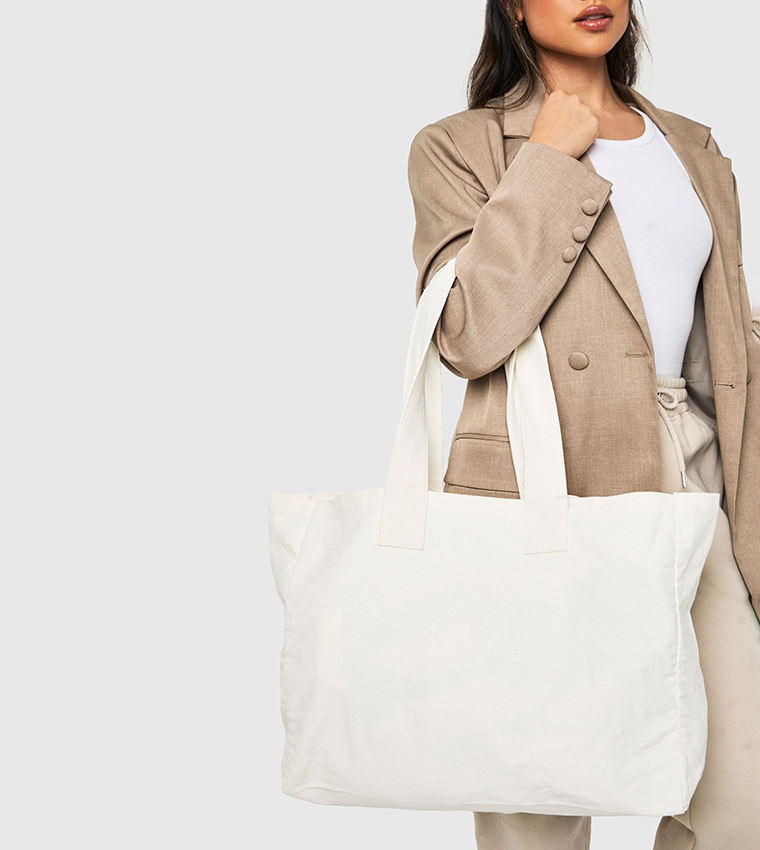 Textured Canvas Tote Bag