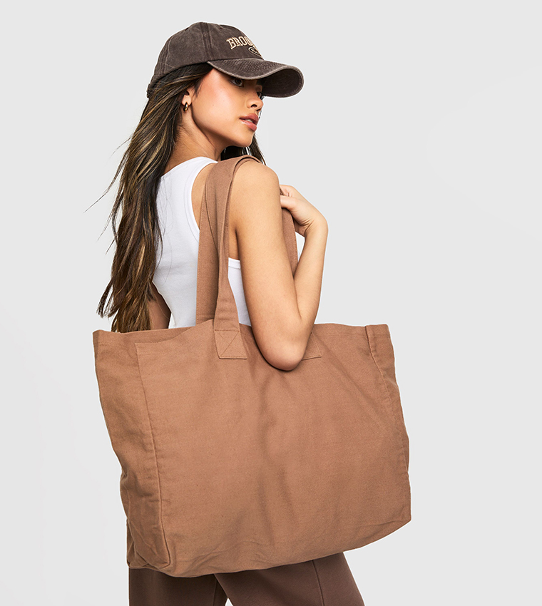 Textured Canvas Tote Bag