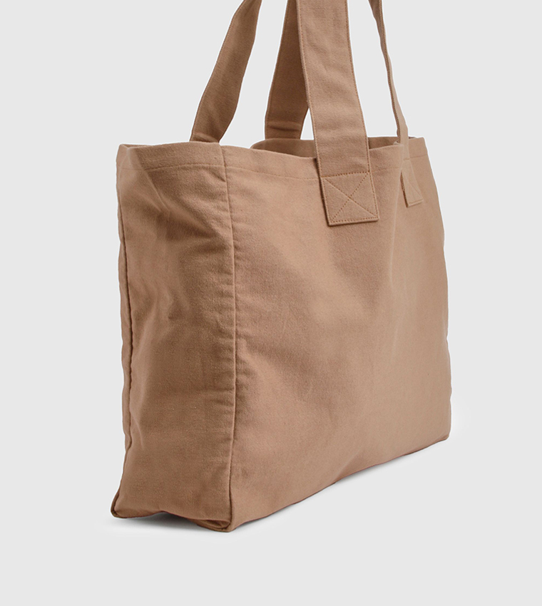 Textured Canvas Tote Bag