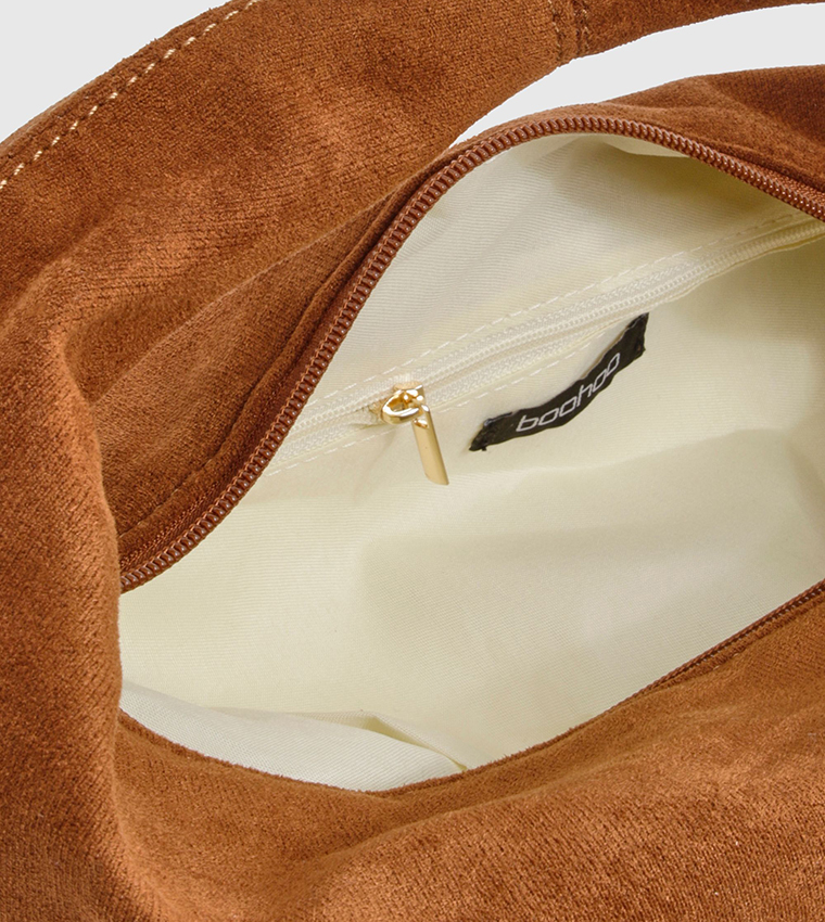 Faux Suede Slouchy Shoulder Bag