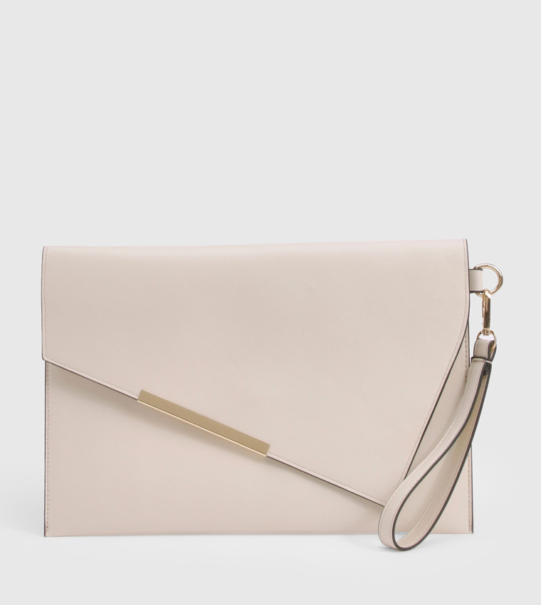 Asymmetric Fold Over Large Envelope Clutch Bag