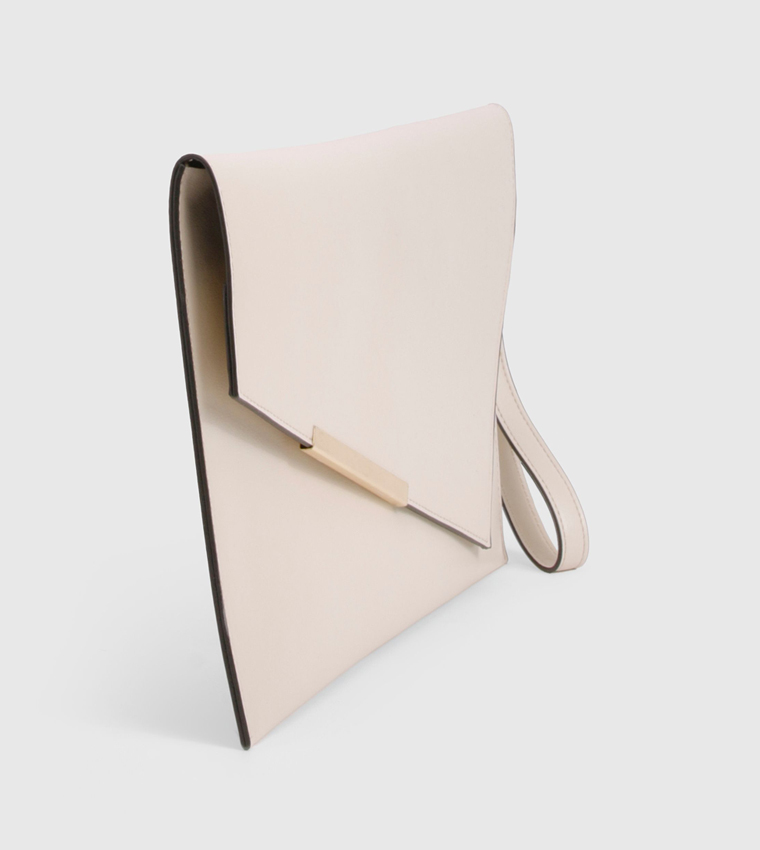 Asymmetric Fold Over Large Envelope Clutch Bag