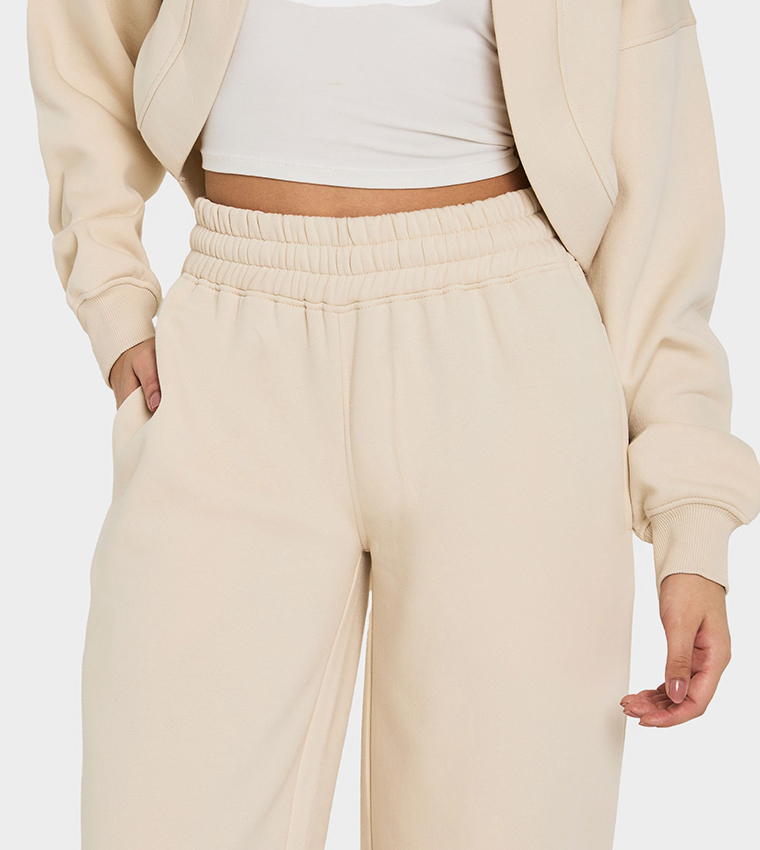 Solid Wide Leg Sweatpants