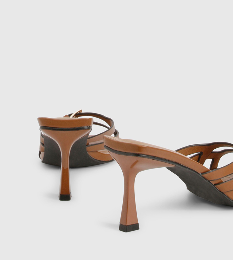 Cut Out Buckle Detail Heel Sandals