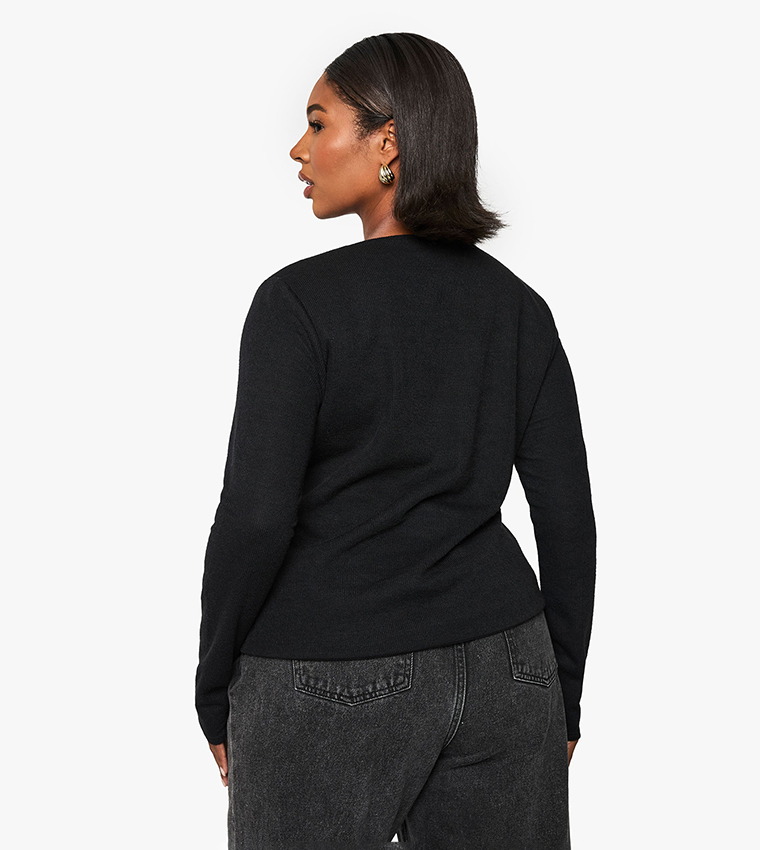 كارديغان بأزرار للمقاسات الكبيرة 