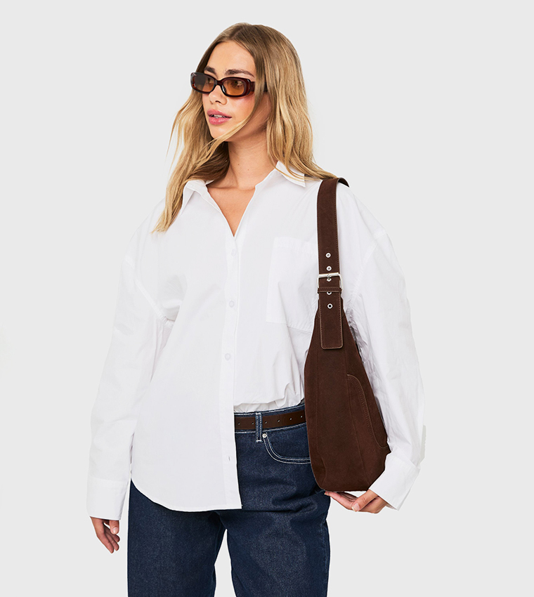 Cotton Poplin Oversized Longline Shirt