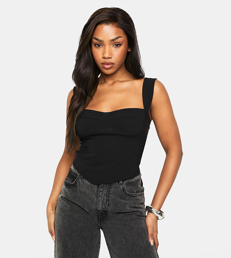 Bengaline Cup Detail Corset Top