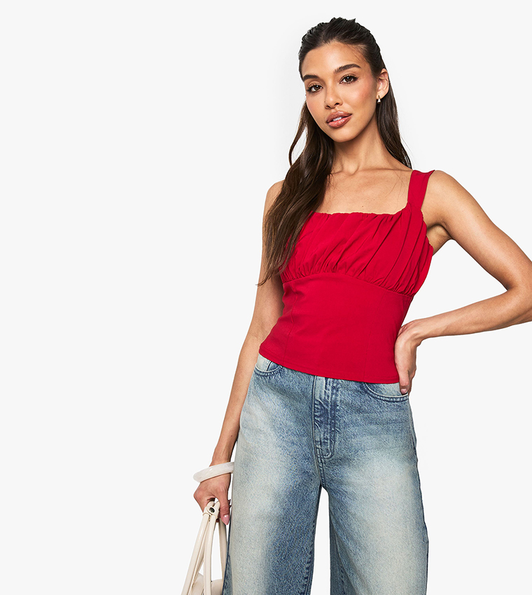 Ruched Bust Detail Corset Top