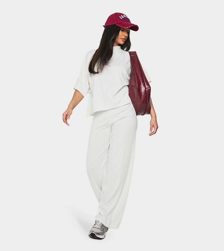 Rib Oversized Short Sleeves Co-Ord Set