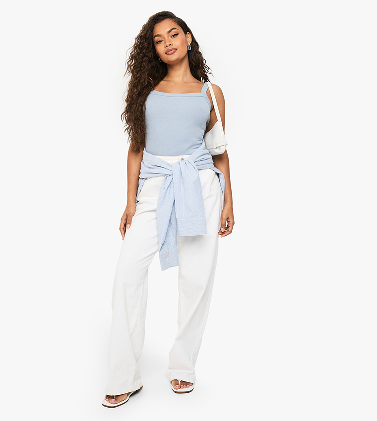 Thick Binding Ribbed Cami Top