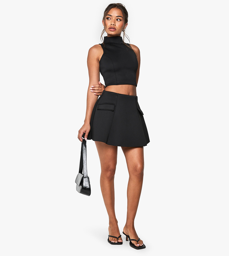 Scuba High Neck Crop Top