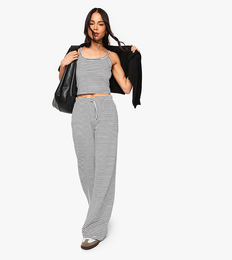 Striped Straight Fit Trousers