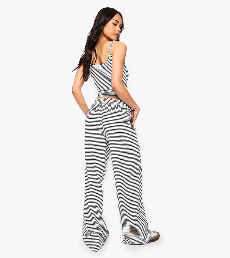 Striped Straight Fit Trousers