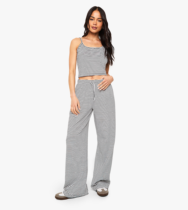 Striped Straight Fit Trousers