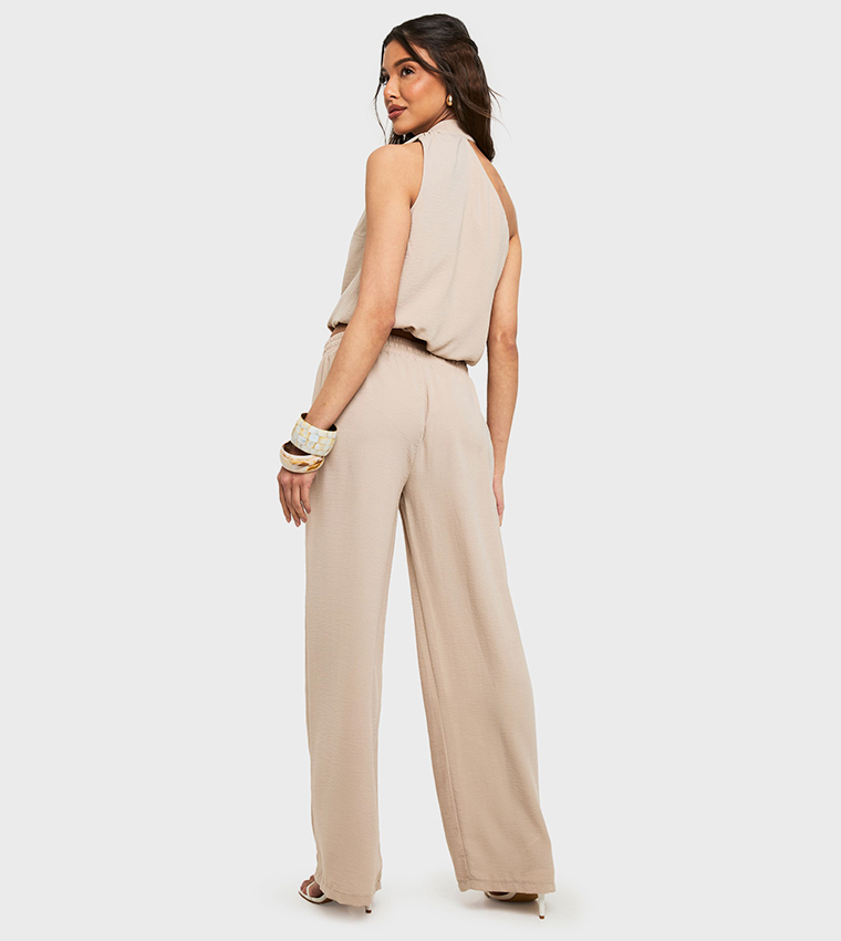 Drawstring Waist Wide Leg Trousers