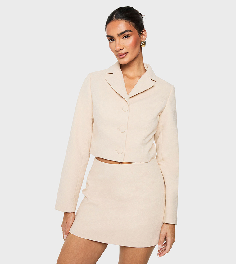 Boucle Long Sleeves Crop Blazer