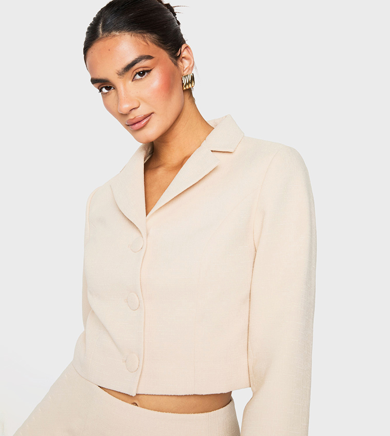 Boucle Long Sleeves Crop Blazer