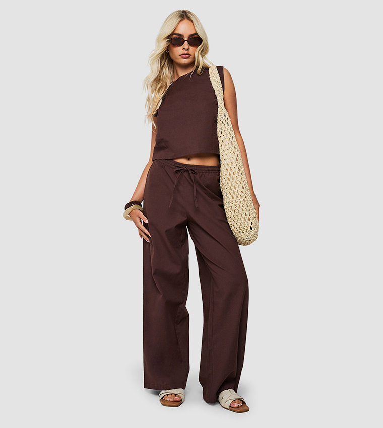 Linen Boxy Crop Top