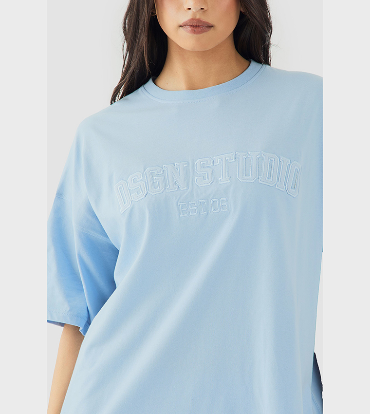 Dsgn Studio Sports Club Embroidered Oversized T-Shirt