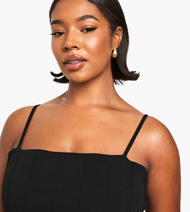 Curve Panelled Puffball Mini Dress