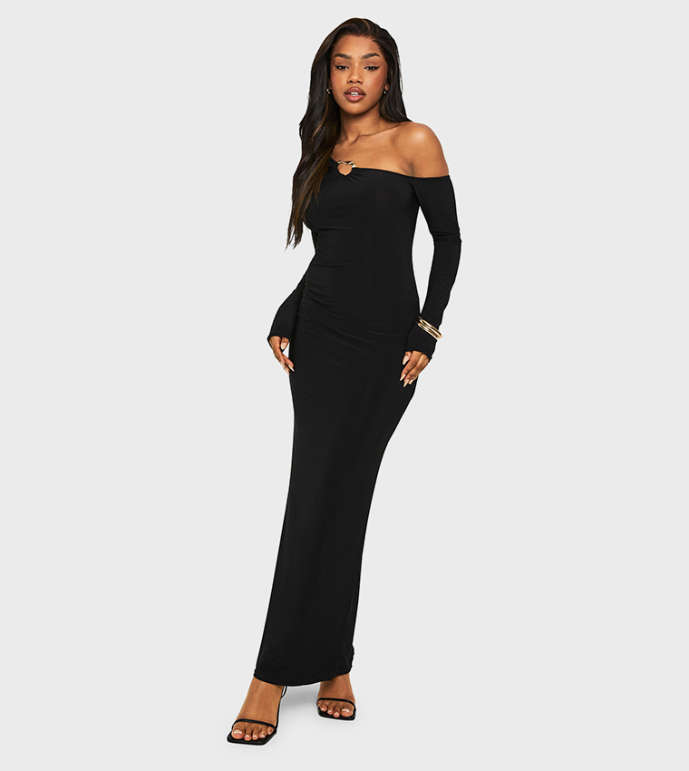 bridesmaid dresses champagne gold Raey Column Dress - Niku Black - Size XS