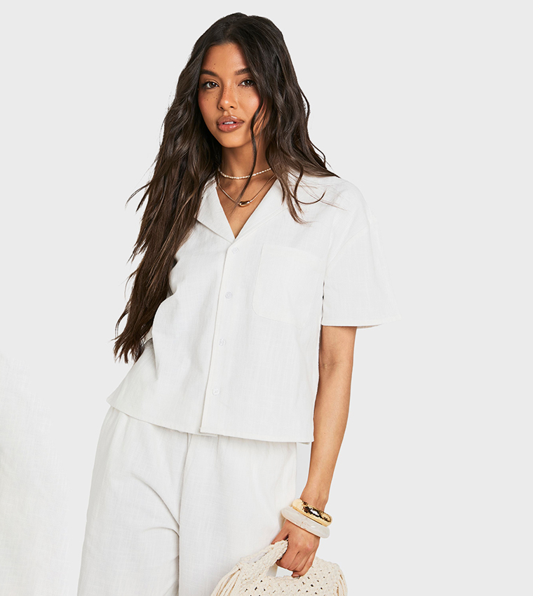 Linen Look Short Sleeves Shirt