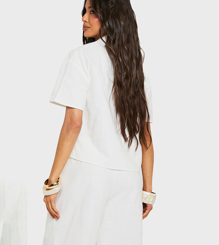 Linen Look Short Sleeves Shirt