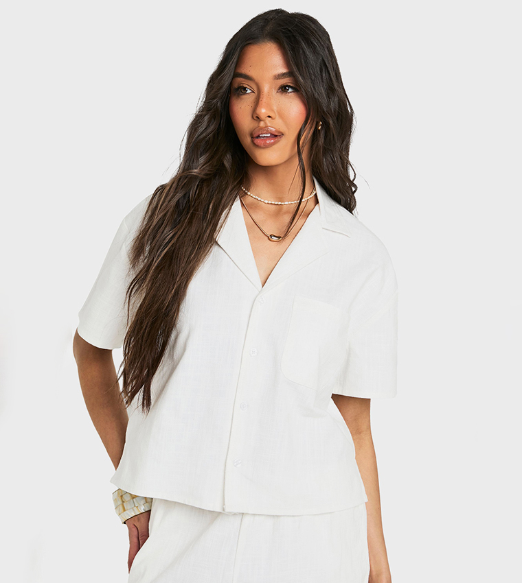 Linen Look Short Sleeves Shirt