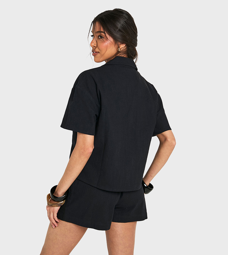 Linen Look Short Sleeves Shirt