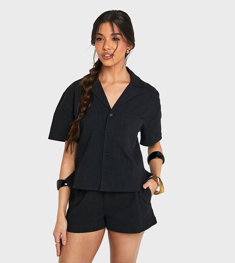 Linen Look Short Sleeves Shirt