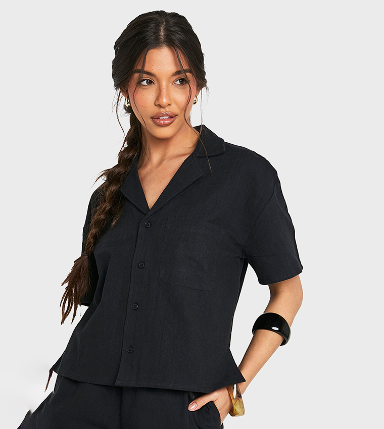 Linen Look Short Sleeves Shirt