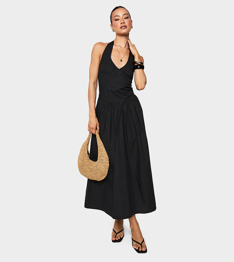 Tall Cotton Poplin Halterneck Midaxi Dress