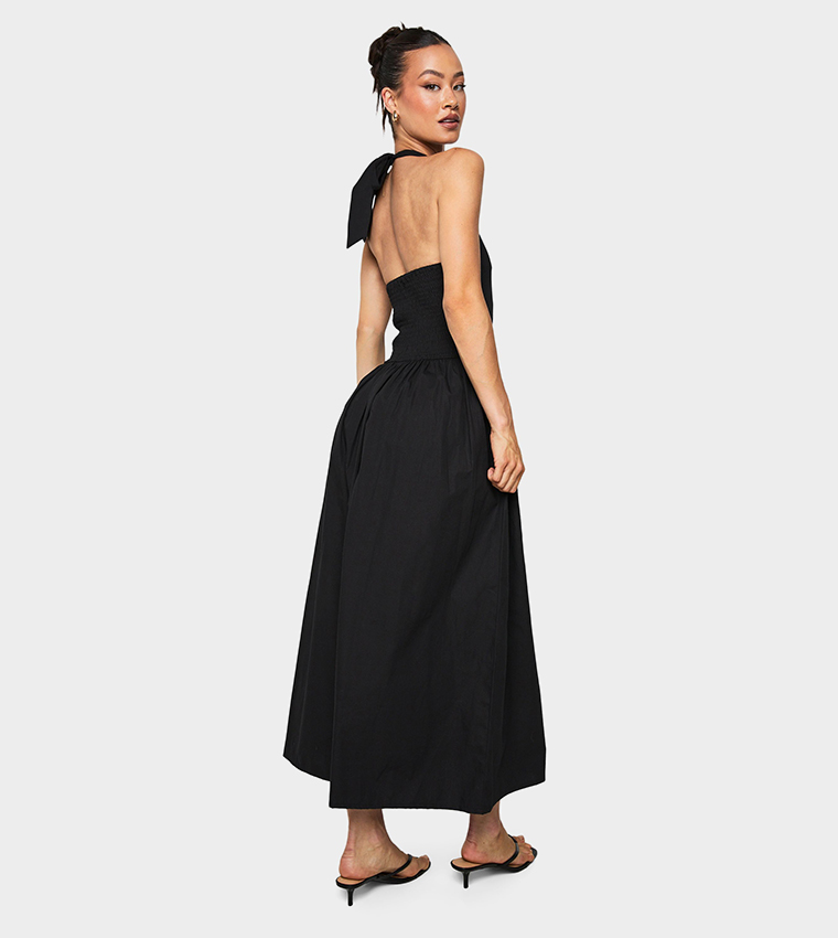 Tall Cotton Poplin Halterneck Midaxi Dress