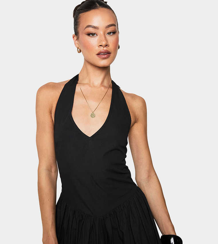 Tall Cotton Poplin Halterneck Midaxi Dress