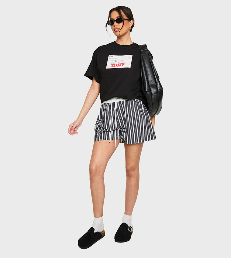 Postcard Graphic Oversized Printed T-Shirt