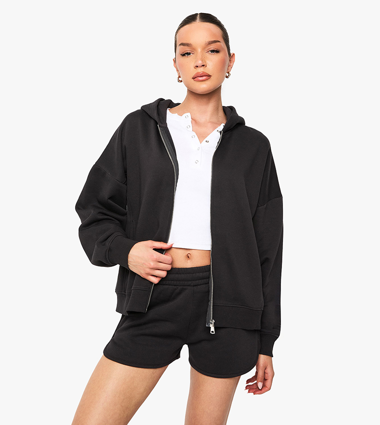 Elastic Waist Runner Sweat Shorts