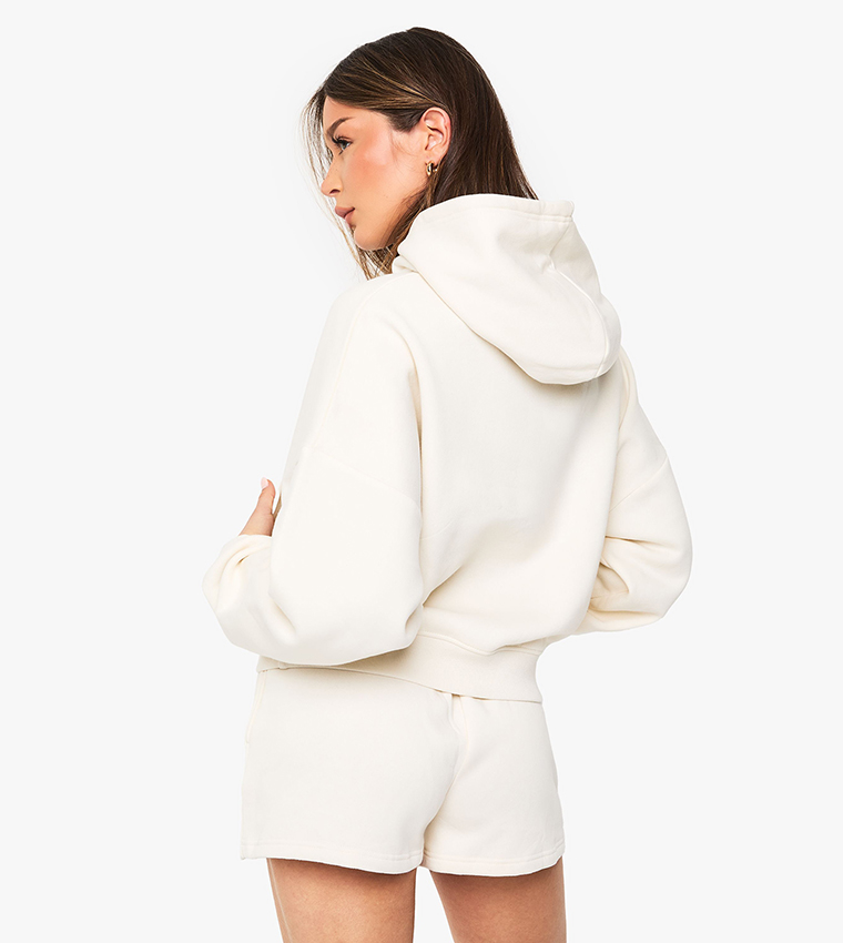 High Waist Sweat Shorts With Internal Drawcord