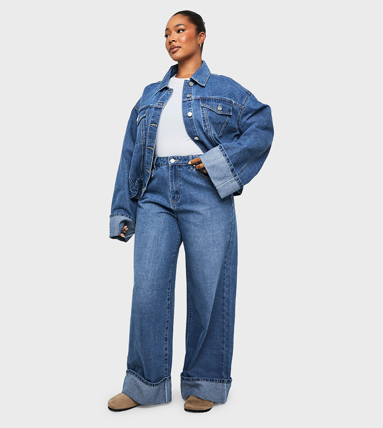 Curve Deep Turn Up Jeans