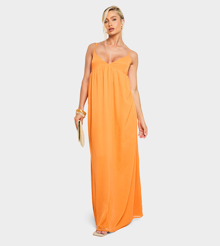 Chiffon Strappy Maxi Dress