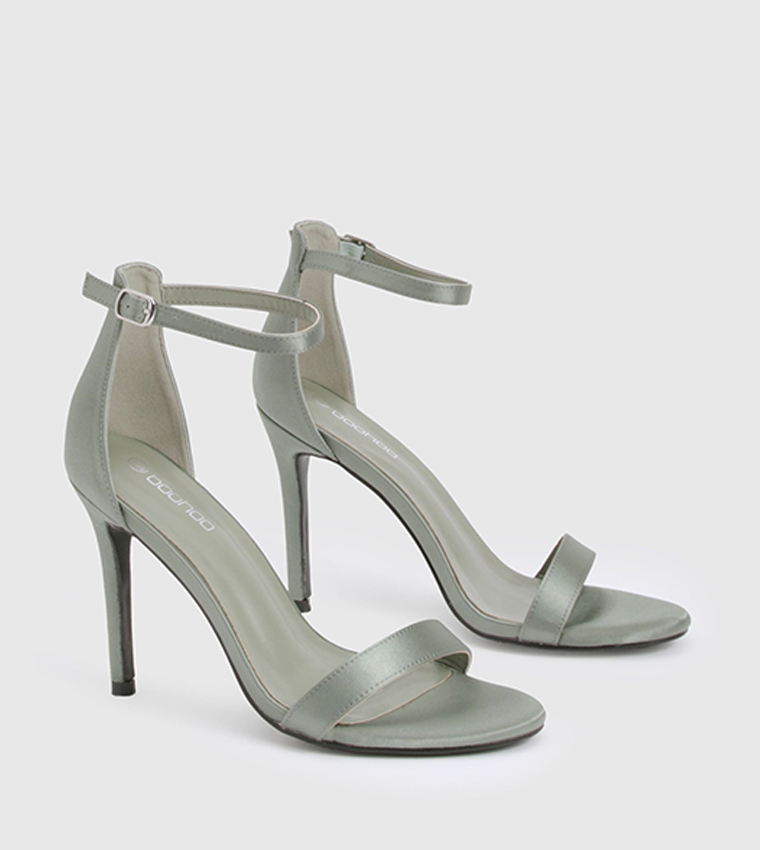 Barely There Satin Heel Sandals