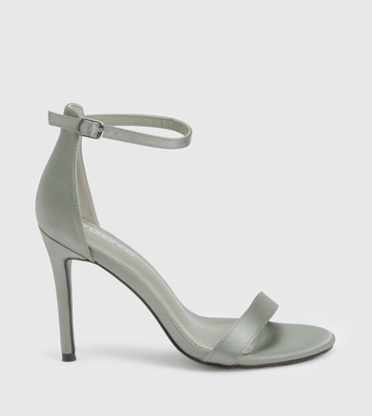 Barely There Satin Heel Sandals