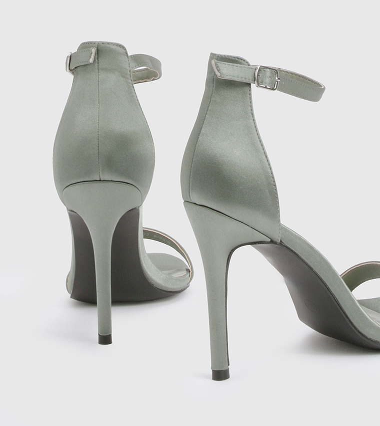 Barely There Satin Heel Sandals