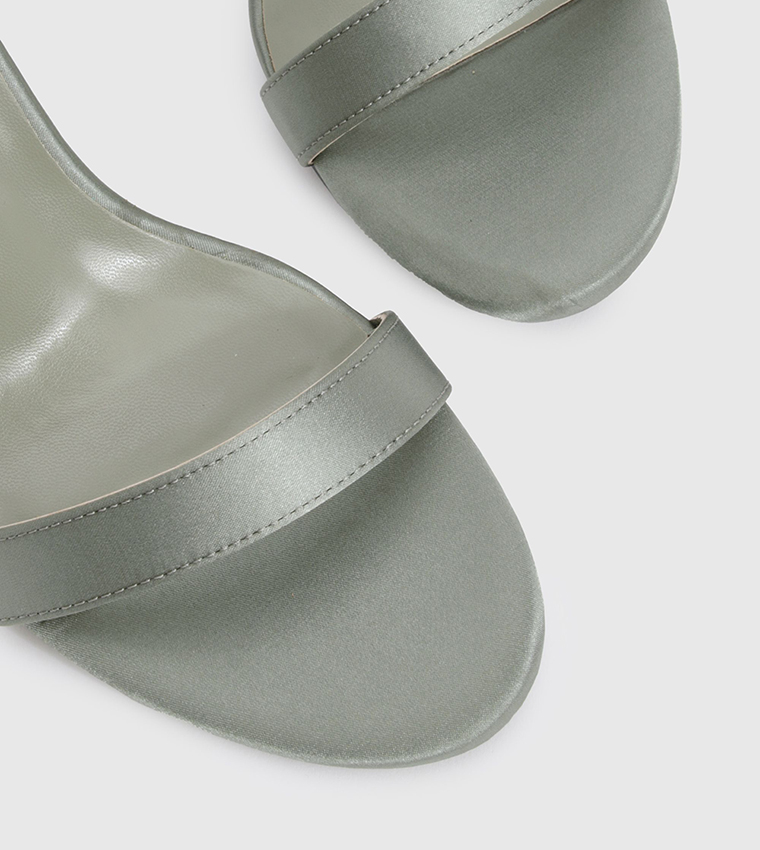Barely There Satin Heel Sandals