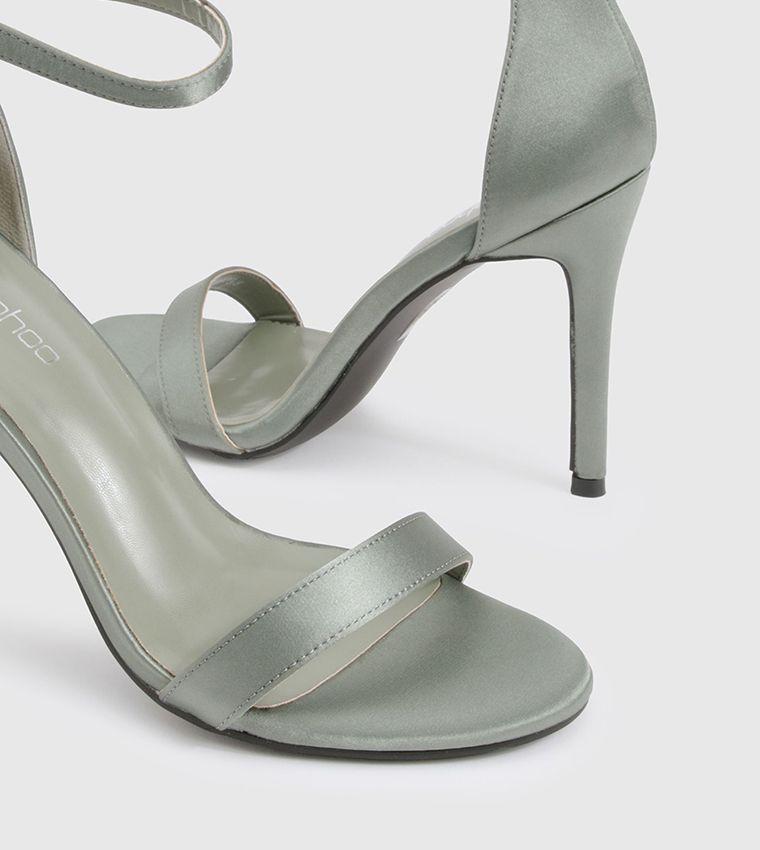 Barely There Satin Heel Sandals