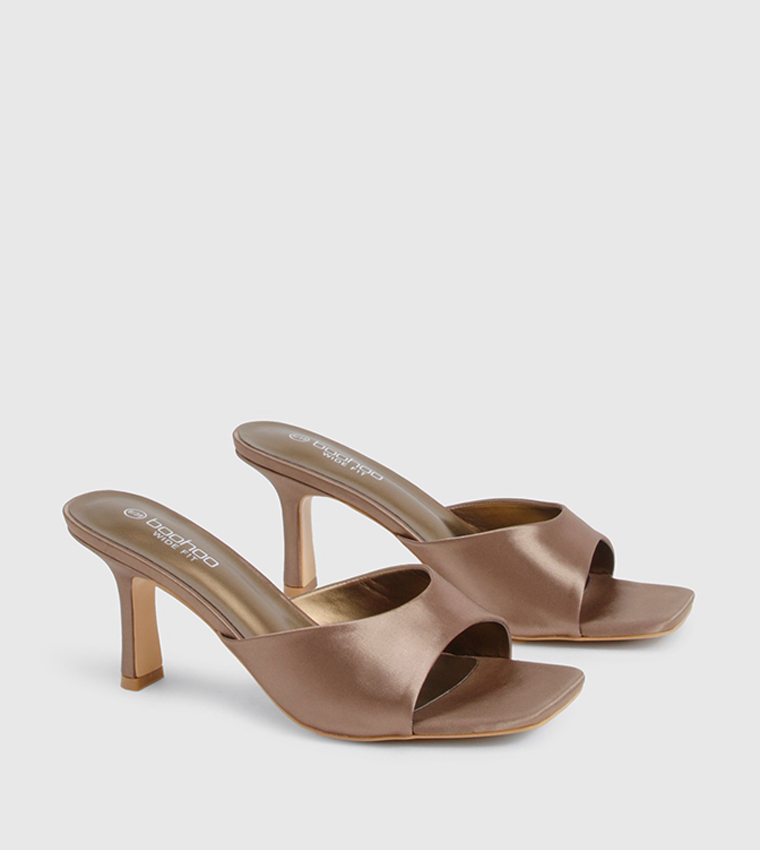 Satin Open Toe Heel Sandals
