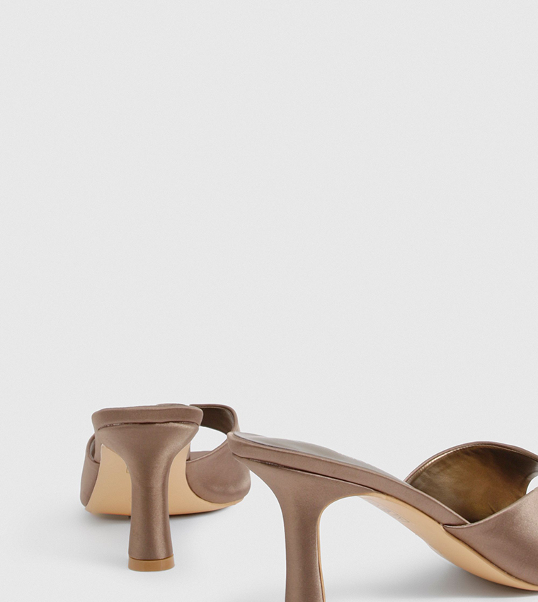 Satin Open Toe Heel Sandals