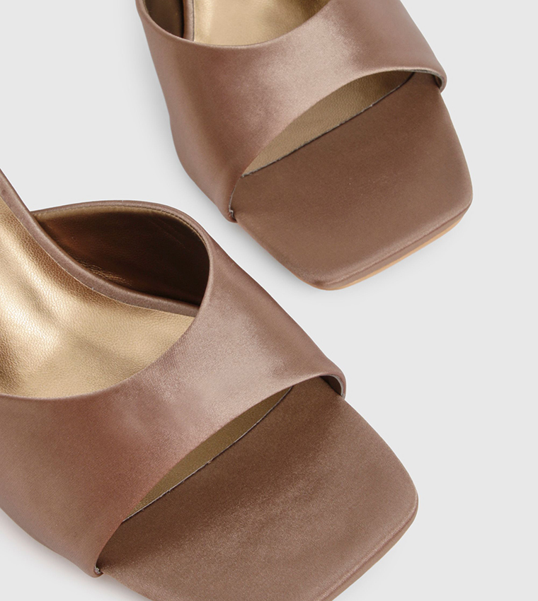 Satin Open Toe Heel Sandals