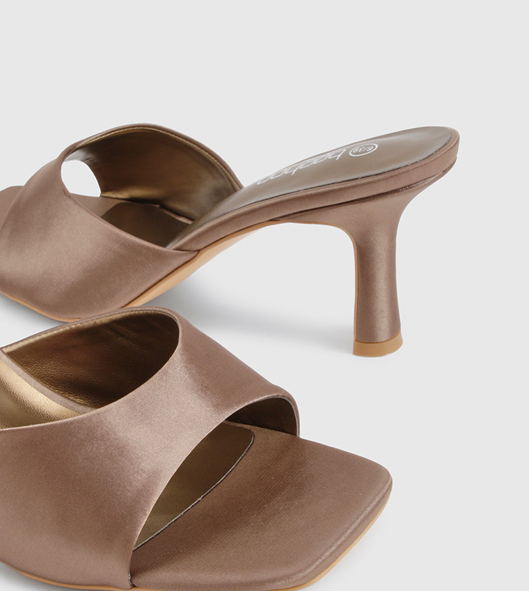 Satin Open Toe Heel Sandals