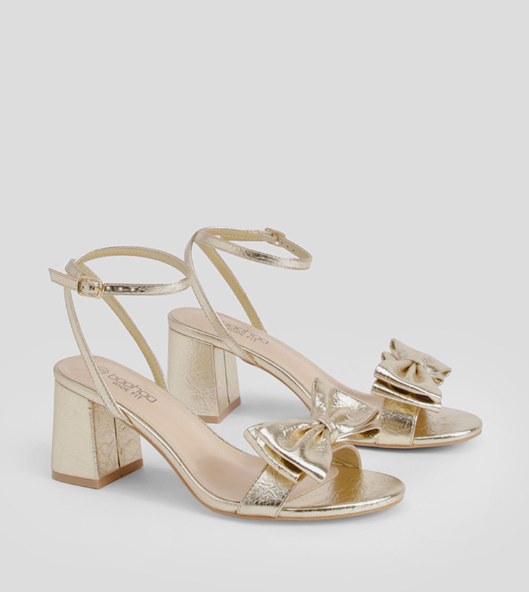 Wide Fit Bow Block Heel Sandals