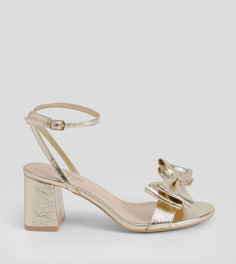 Wide Fit Bow Block Heel Sandals